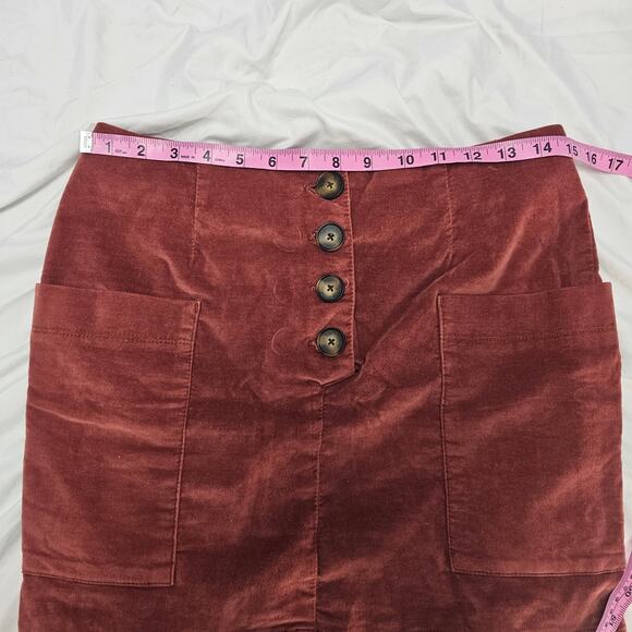 BDG Kendri Rust Orange Curdoroy Mini Skirt w/ Deep Pockets Size Medium - Picture 7 of 10